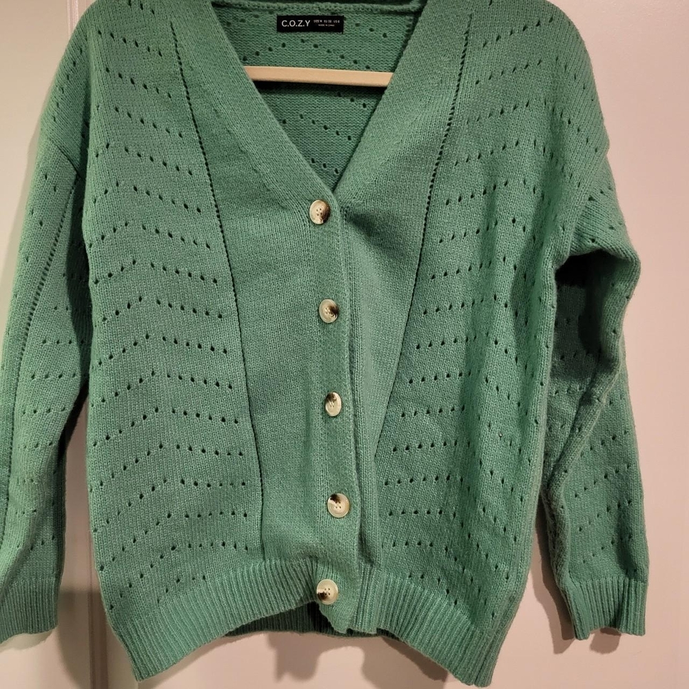 Women's Mint Cardigan Sweater